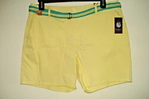 Pantalones Cortos Damas Amarillo con Cinturón Talla 14 Adelgazante Gloria Vanderbilt - Imagen 1 de 2