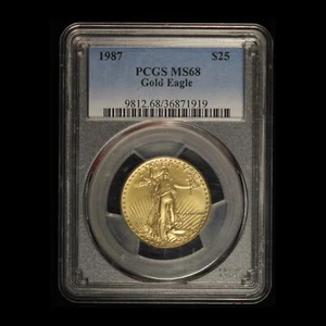 1987 $25 American Gold Eagle PCGS MS68- Free Shipping USA - Picture 1 of 3