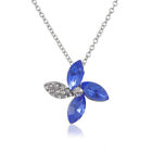Beautiful Fashion Silver Charm Blue Crystal Zircon Pendant Necklace Jewelry
