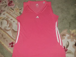Women's Adidas Tank Top V-Neck Orange White Size M - Picture 1 of 3