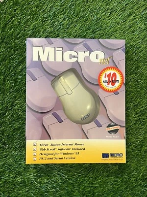 Micro Net 3 Button Mouse Pd971 Windows 95 Internet Mouse Factory Sealed NEW - Image 1 of 3