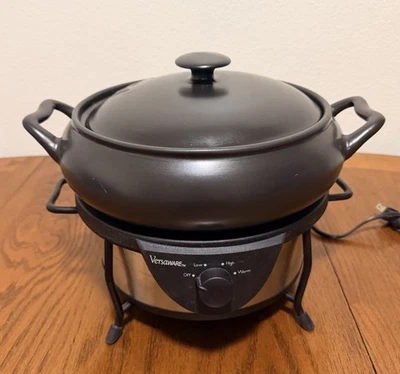Rival Crock Pot VersaWare SC7500 5 Qt Slow Cooker Black Stoneware Tested - Image 1 of 4