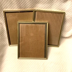 Vintage Antique Gold Tone Art Deco Metal Picture Frame 8x10, Set of 3 - Picture 1 of 2