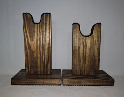 One Gun Tabletop 2-Pc Stand/Rack for Shotgun/Rifle Dark Walnut Not Lever Action - Image 1 of 4