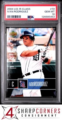 Cubierta superior 2004 clase R #72 Ivan Rodríguez Hof Pop 1 PSA 10 Foto 1 de 3