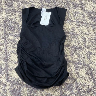 Nikibiki Borde Sin Esfuerzo Cuadrado Fruncido Top Negro OS Foto 1 de 4