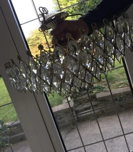 Chandelier Vintage SWAROVSKI gold plate & genuine crystal 1950’s  - Picture 1 of 12