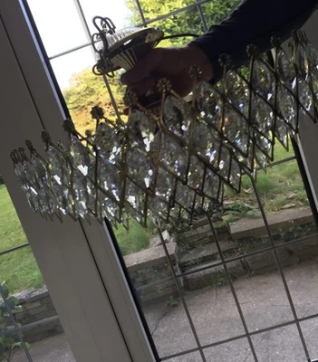 Chandelier Vintage SWAROVSKI gold plate & genuine crystal 1950’s  - Image 1 of 4