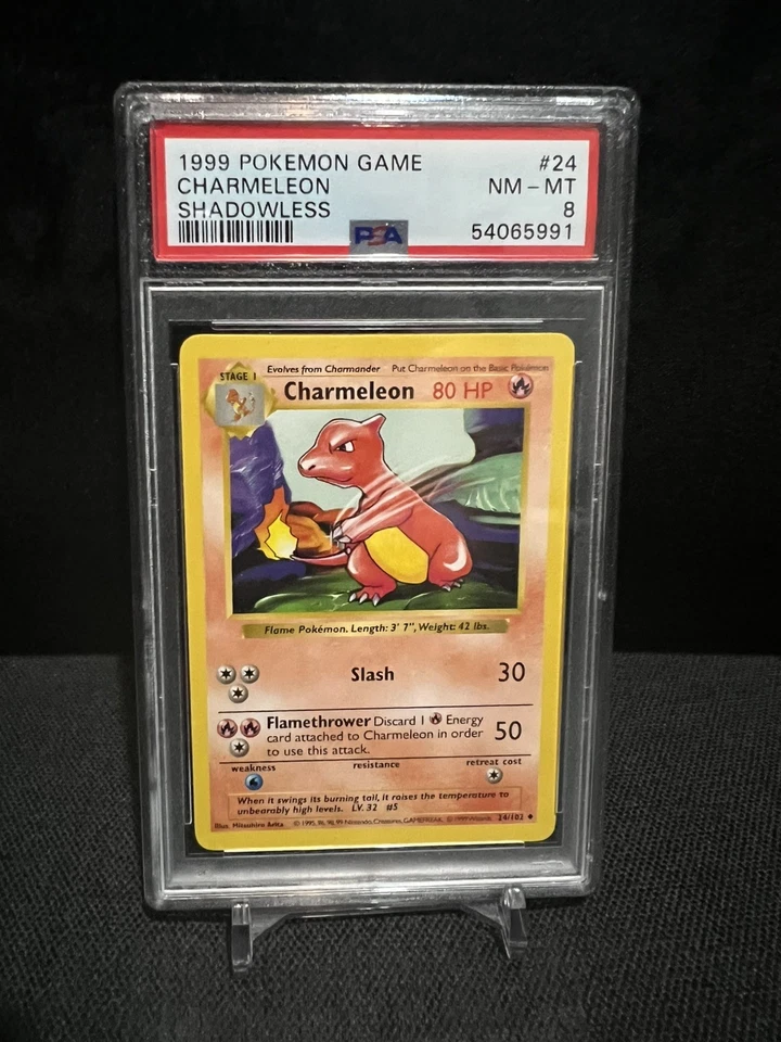 Charmeleon Uncommon 1999 Base Set Unlimited Pokemon Cards MINT PSA 8 Shadowless  - Image 1 of 1