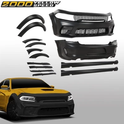 Rear Bumper Cover Fascia Primered Fit For 2015-2023 Dodge Charger w/ Side Vents Foto 1 de 4