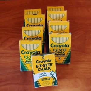 Binney & Smith 1988 Confezione 9 Crayola Oro Giallo E-Z-Syte Gesso 1420 Non Tossico - Foto 1 di 4