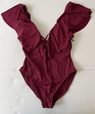 La Blanca Swimsuit Women 6 Mahogany One Piece Ruffle Beach Tummy Control NWT - Image 1 of 4