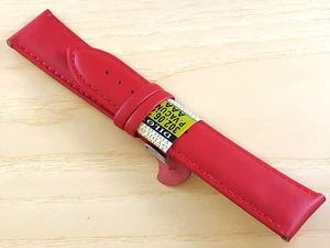 cinturino Diloy imbottito rosso vera pelle  24mm - Imagen 1 de 3