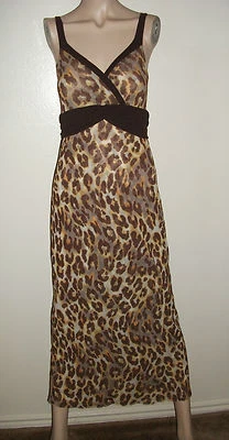 NUEVO MAXI VESTIDO ESTAMPADO LEOPARDO SWEET PEA BY STACY FRATI ~ TALLA S Foto 1 de 4