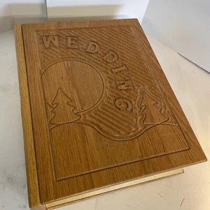 Wooden Album Photos Holder Capacity Wedding Anniversary Picture Organizer Large - Picture 1 of 8