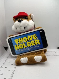 Buc-ees Beaver Phone Holder, New With Tags Plush Phone Holder Fun! - Zdjęcie 1 z 4
