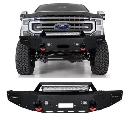 Steel Front Bumper w/LED lights & Winch Plate For 2017-2022 Ford F250/F350/F450 Foto 1 de 4