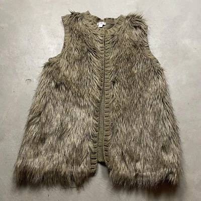 Cárdigan bohemio abierto peludo chaleco suéter vintage de piel sintética Xhilaration Y2K Foto 1 de 4