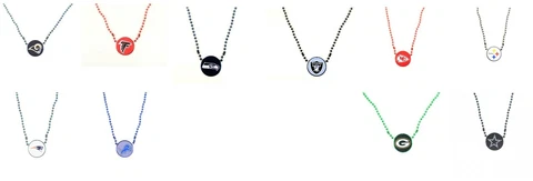 NFL FOOTBALL TEAM MARDI GRAS BEAD NECKLACE TEAM MEDALLION LOGO CHOOSE THE TEAM Cover