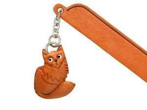 Maine coon Leather Charm Bookmarker *VANCA* Made in Japan #61417 - Picture 1 of 10