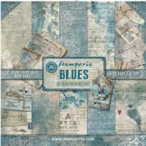Stamperia BLUES - 12" X 12" Double Sided Paper - 10 SHEETS - Picture 1 of 11