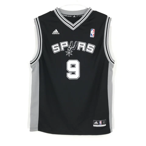 San Antonio Spurs Jersey Kids Boys Large Black Parker NBA Basketball adidas Cover