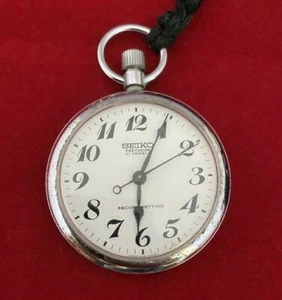 Reloj de bolsillo con cuerda manual SEIKO PRECISION 21J JAPÓN de colección no funciona - Imagen 1 de 4