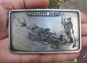 Hebilla de cinturón de colección TRAFFIC ATASM 1974 Devil KLEY Giant ART bergamota RARA EN MUY BUEN ESTADO+ - Imagen 1 de 4