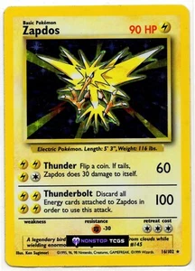 Zapdos 16/102 Pokemon TCG WORC Base Set Unlimited Holo Rare - Picture 1 of 3