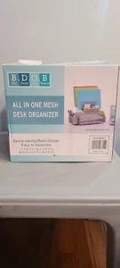 SR Mesh Desk Organizer All-in-One Wire, Tiered File Holders Whiteboard Markers - Picture 1 of 3