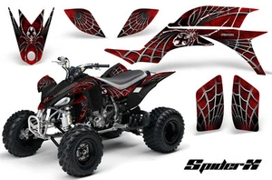 KIT DE CALCOMANÍAS DE GRÁFICOS YAMAHA YFZ 450 03-13 ATV CREATORX SPIDERX ROJO-NEGRO - Imagen 1 de 1