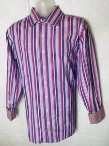 NWOT Alexandre Savile Row Men’s Long Sleeve Striped Button Down Size 17.5 (XL) - Picture 1 of 12