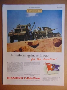 1943 DIAMOND T Military Trucks WWII vintage art print ad - Picture 1 of 1