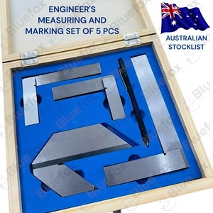 Engineers Marking Try Squares Set 5 Piece (50, ,100,150mm) center sqaure scriber - Picture 1 of 5