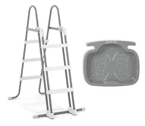 INTEX 28075 Safety Ladder Pool Ladder + 29080 Ladder Foot Bath Pool Accessories - Picture 1 of 6