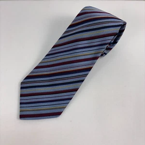 Turnbull & Asser Hand Made In England BLUE RED YELLOW GRAY Silk Mens Necktie - Picture 1 of 15