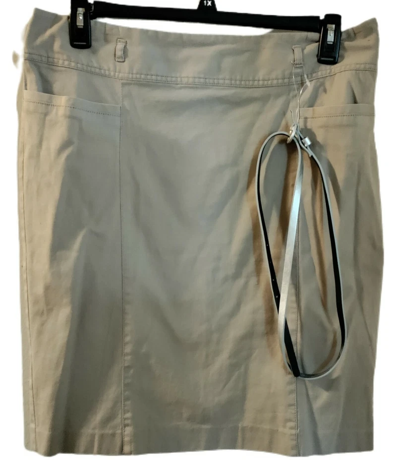 Saia Liz & Co feminina tamanho 14 bronzeada com cinto desgaste para trabalhar casual MSRP $50 - Imagem 1 de 4