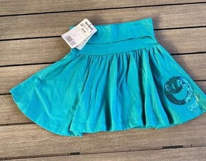 NWT Desigual Girls Green Skirt 100% Cotton Sequins Smiley Size 05/06 - Picture 1 of 3