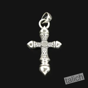 Thick Solid 925 Sterling Silver Cross Men's Pendant Textured Classic Unique Gift - Picture 1 of 10