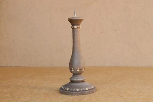 Candlestick Candle Holder Vintage Wood Old Fashioned Retro Unused with Tag 1981 - Picture 1 of 6