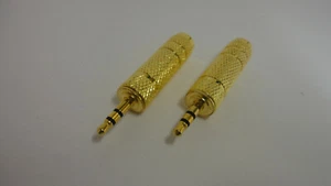 2 x 3.5mm Male to 6.35mm 1/4" Female Jack Plug Stereo Headphone Microphone Audio - Picture 1 of 10