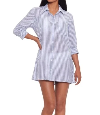 Lauren Ralph Lauren Crushed Cotton Camp Shirt Swim Cover-Up Size XS - Image 1 of 4