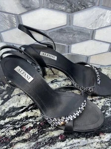 Tacones Alfani Atlantic negros brillantes/joyas con tiras - Imagen 1 de 9