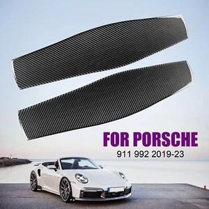 Real Carbon Fiber Interior Backrest Panel Trim For Porsche 911 992 2019-23 2Pcs - Picture 1 of 18