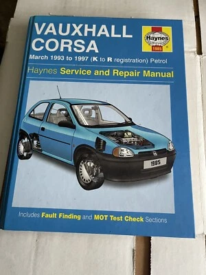 Vauxhall Corsa 1993-1997 Petrol Haynes Owners Workshop Repair Manual Book - Image 1 of 2