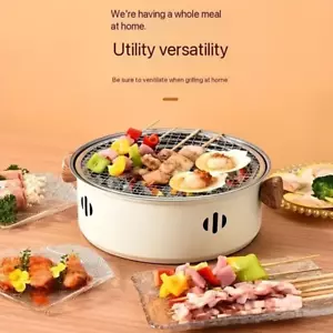 Portable Smokeless Charcoal BBQ Grill for Outdoor Barbecue & Tea Brewing Stove - Picture 1 of 5