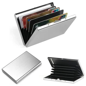 RFID Blocking Credit Card Holders Aluminum Protector Metal Wallet Thin Case Box - Picture 1 of 39