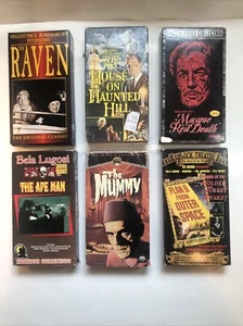 6X Horror Vincent Price Karloff Lugosi Vhs Tape Lot ￼ Raven Mummy Ape Man ￼ Plan - Picture 1 of 6