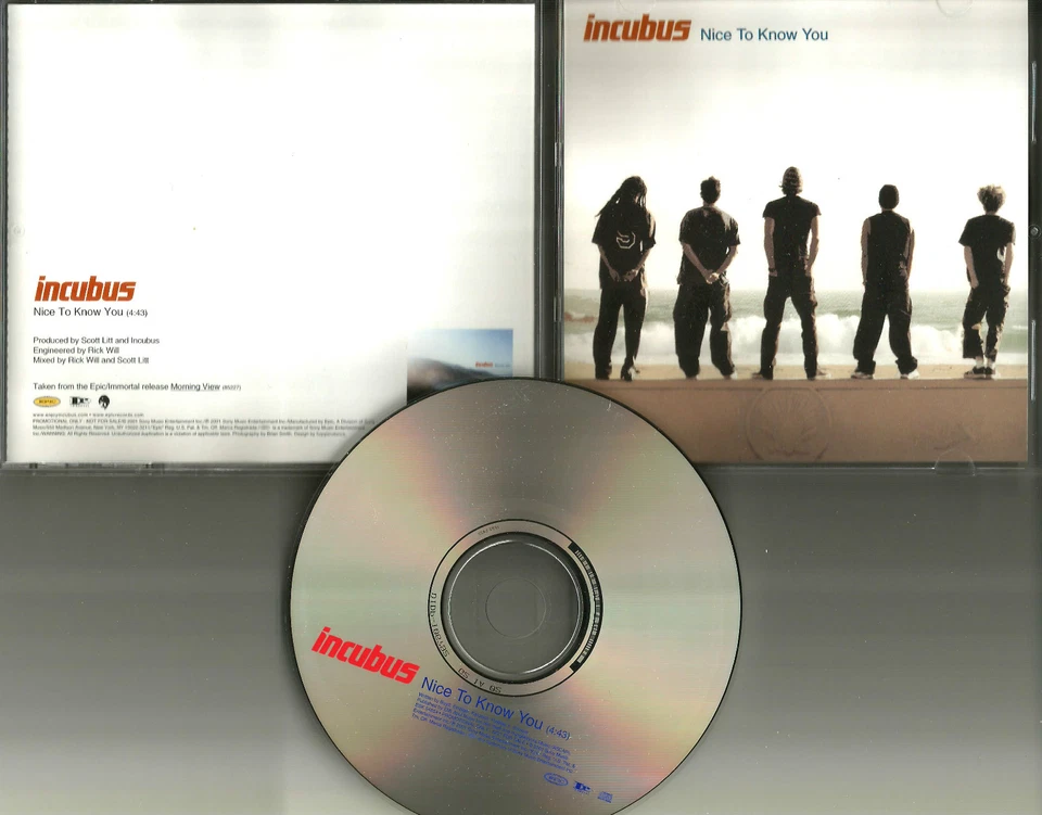 INCUBUS Nice to know you PROMO Radio DJ CD single 2001 USA MINT w/PRINTED LYRICS - Image 1 of 1