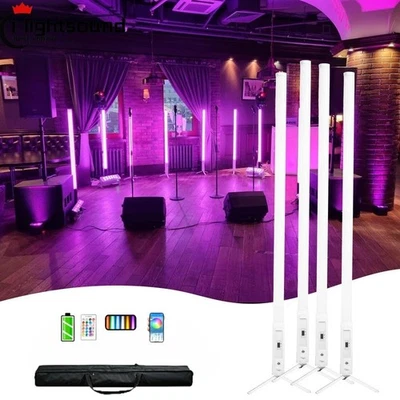 4pc/bag Waterproof 360 Led Tube Full Color Pixel Wireless Dmx Booth DJ Light - Image 1 of 4